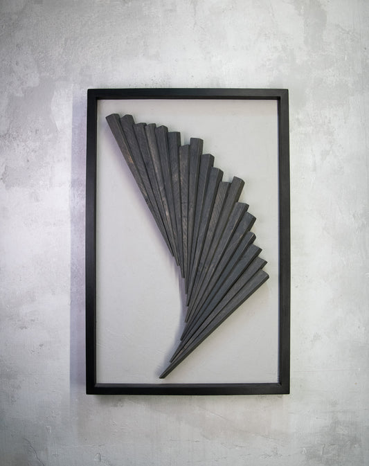 Αφηρημένο Ξύλινο Διακοσμητικό Έργο Τοίχου – Χειροποίητο Γεωμετρικό Design, Μοντέρνα Μινιμαλιστική Διακόσμηση