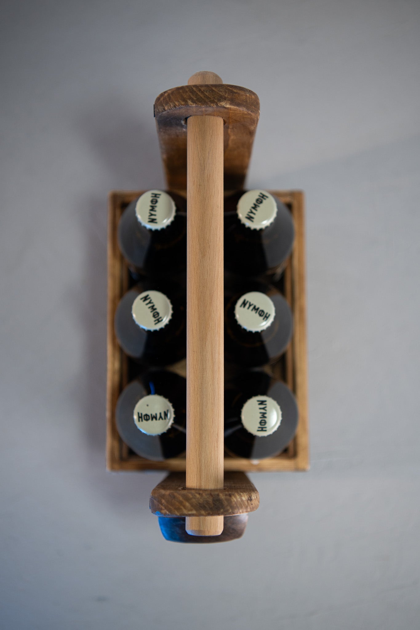 Rustic Wooden Beer Caddy – Handmade Beer Carrier with Opener