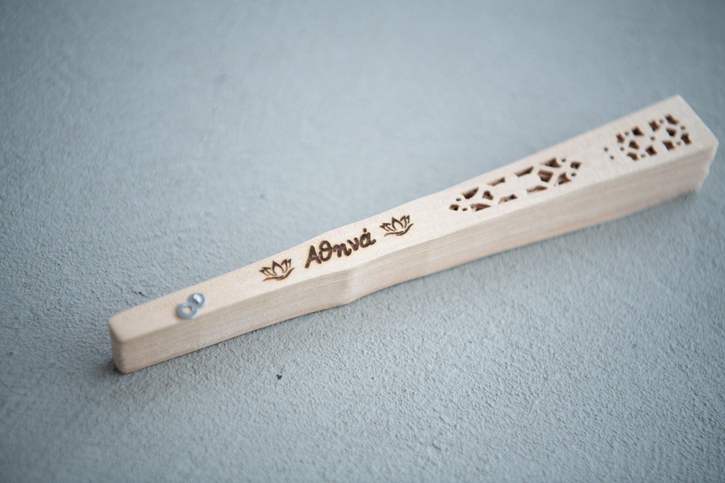 Personalized Wooden Hand Fan – Custom Name Engraved Fan – Wedding / Event Gift