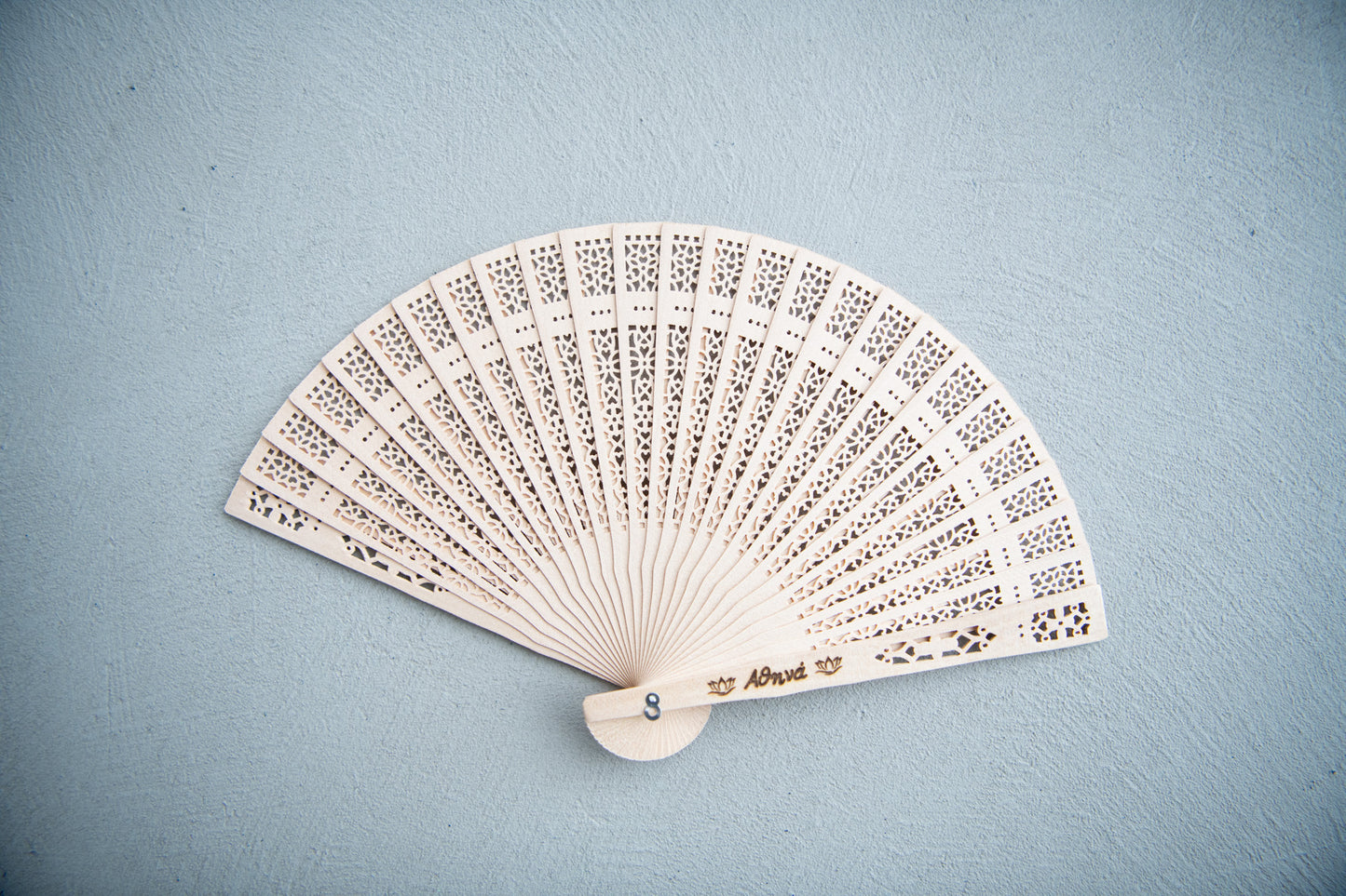 Personalized Wooden Hand Fan – Custom Name Engraved Fan – Wedding / Event Gift