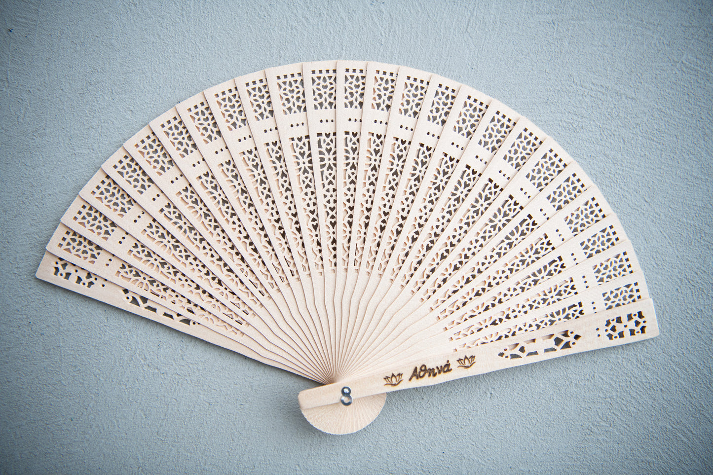 Personalized Wooden Hand Fan – Custom Name Engraved Fan – Wedding / Event Gift