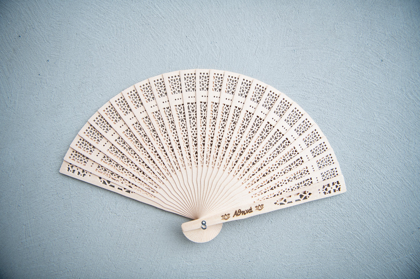 Personalized Wooden Hand Fan – Custom Name Engraved Fan – Wedding / Event Gift