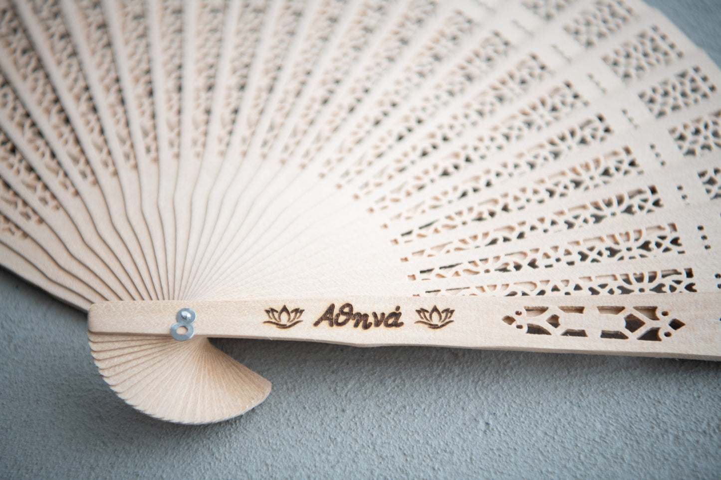 Personalized Wooden Hand Fan – Custom Name Engraved Fan – Wedding / Event Gift